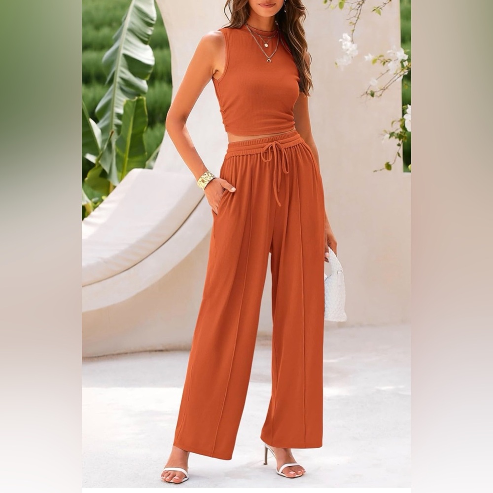 Chic Sleeveless orange Jumpsuit